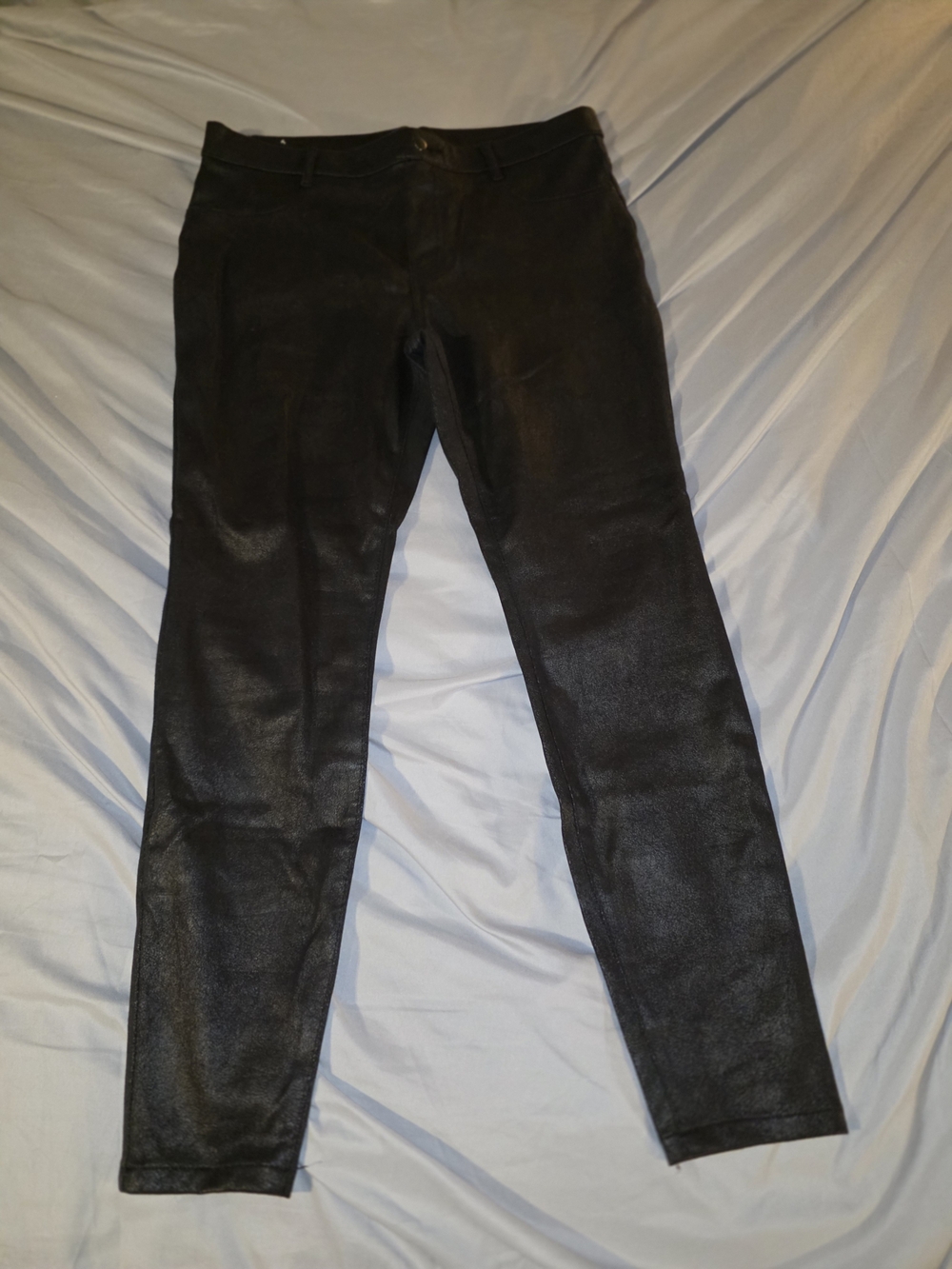 Time and Tru Black Skinny Faux Leather Look Jeans